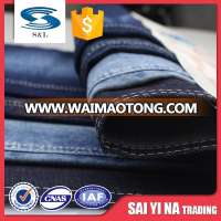 Guangzhou stock cotton lycra stretch blue women jeans denim wholesale fabric