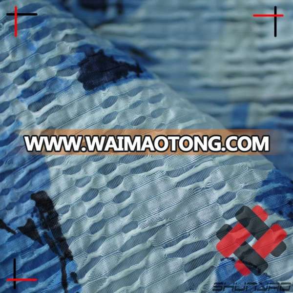 nylon rayon jacquard fabric with screen printing for fashion wear